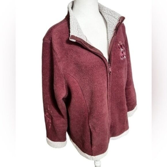 Disney Jackets & Blazers - Disney Disneyland 1x Minnie and Mickey zipper jacket pink white Valentine’s Day